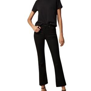 J. Crew Mid-Rise Flare Crop Jeans Deep Black Size 27 Stretch Boho Indie Casual